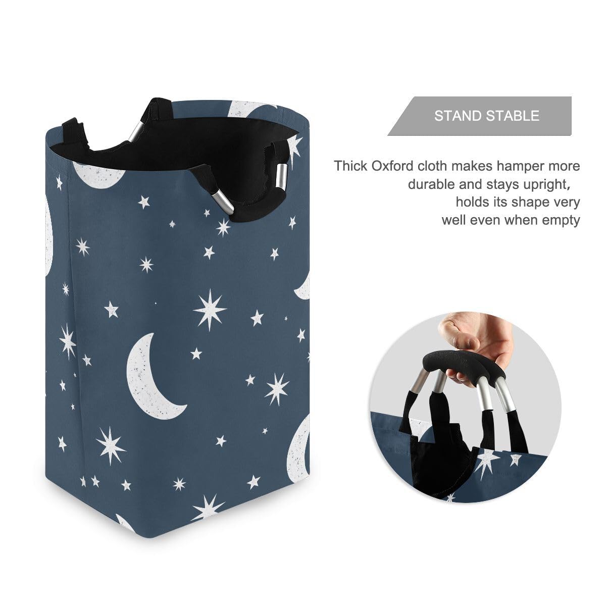 senya Cesta de almacenamiento grande plegable con diseño de estrellas y nubes, para ropa de guardería, juguetes