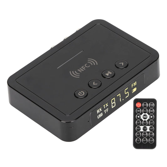 Receptor Transmisor Bluetooth 5.0 NFC Adaptador 3 en 1 Audio Negro para PC y TV
