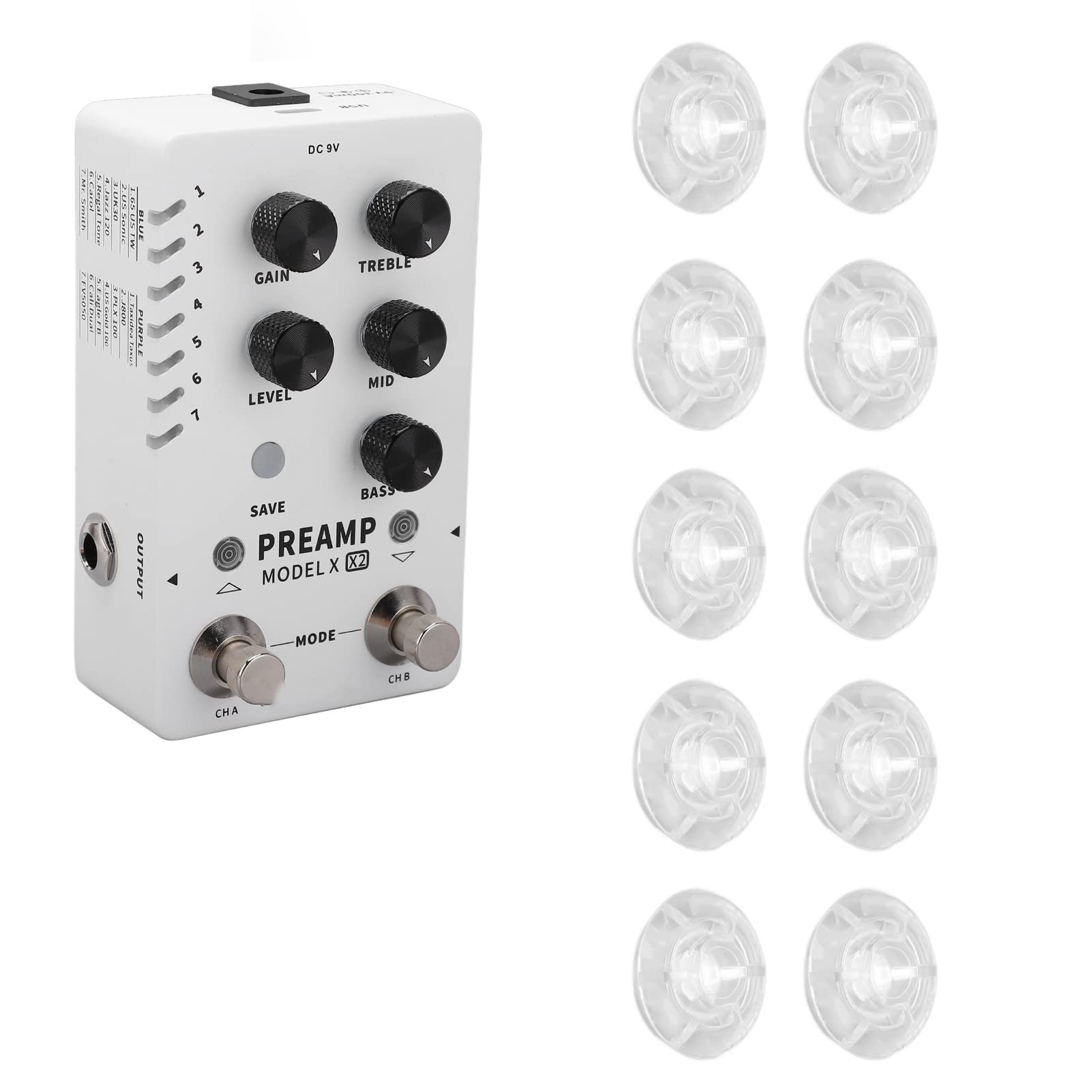 Pedal Toppers Universal transparente interruptor de pie cubierta de uñas plástico 10 Uds de moda para músicos para Pedal de efecto de guitarra
