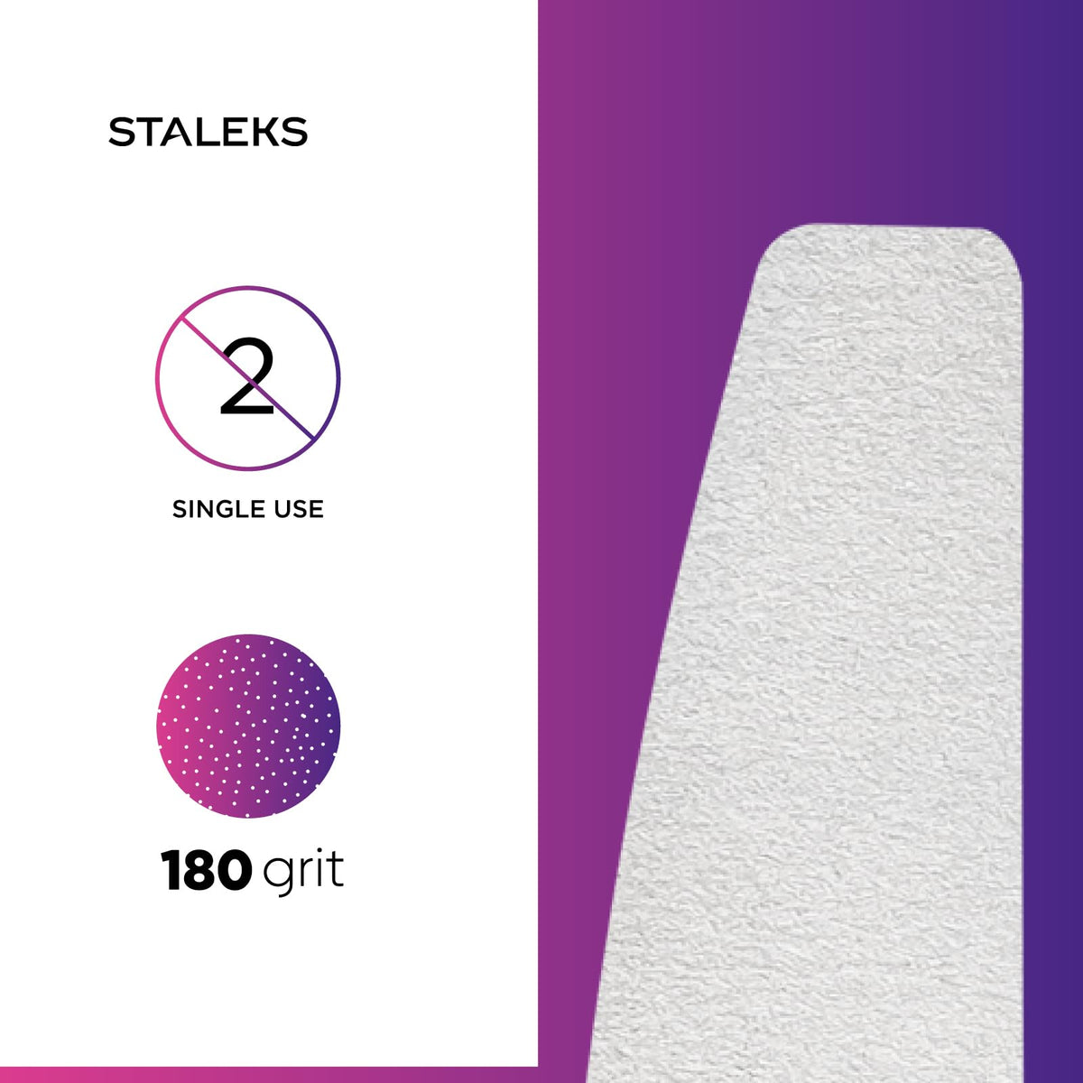 Staleks Abrasivos desechables STALEKS PRO Expert 40 blancos en forma de media luna para lima de uñas (grano 180, 30 unidades) – Limas abrasivas con capa de espuma suave para dar forma a uñas naturales