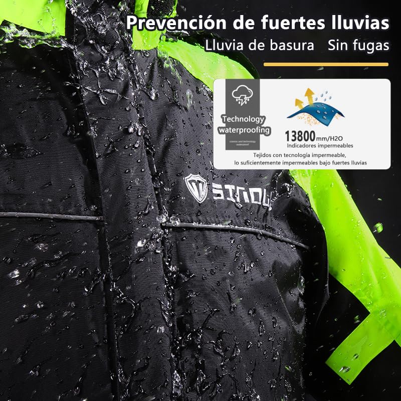 Traje Impermeable SINOLL Reflectante Motocicletas para Hombre y Mujer