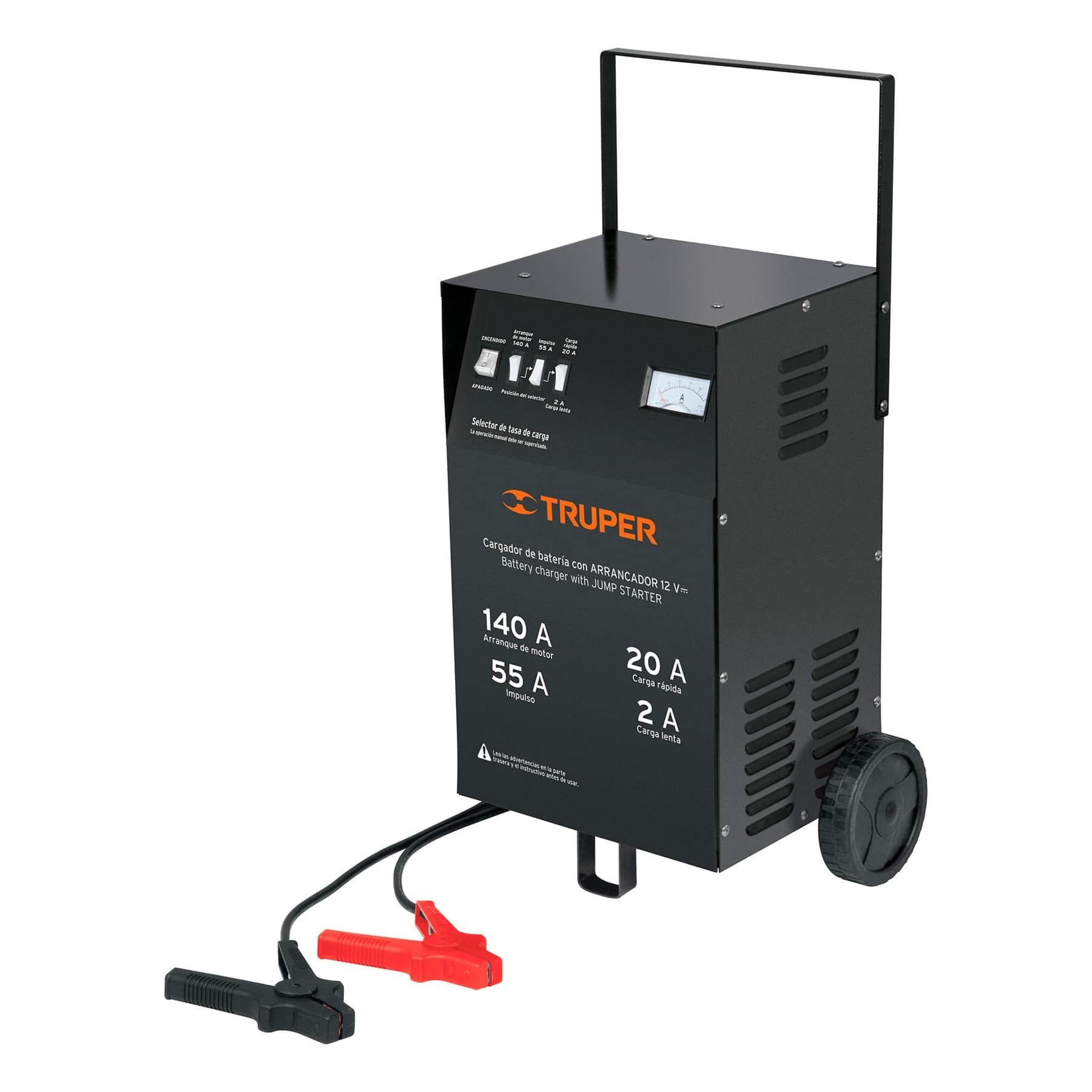 Truper CARBA-140, Cargador de baterías con ruedas 12 V, 140 A