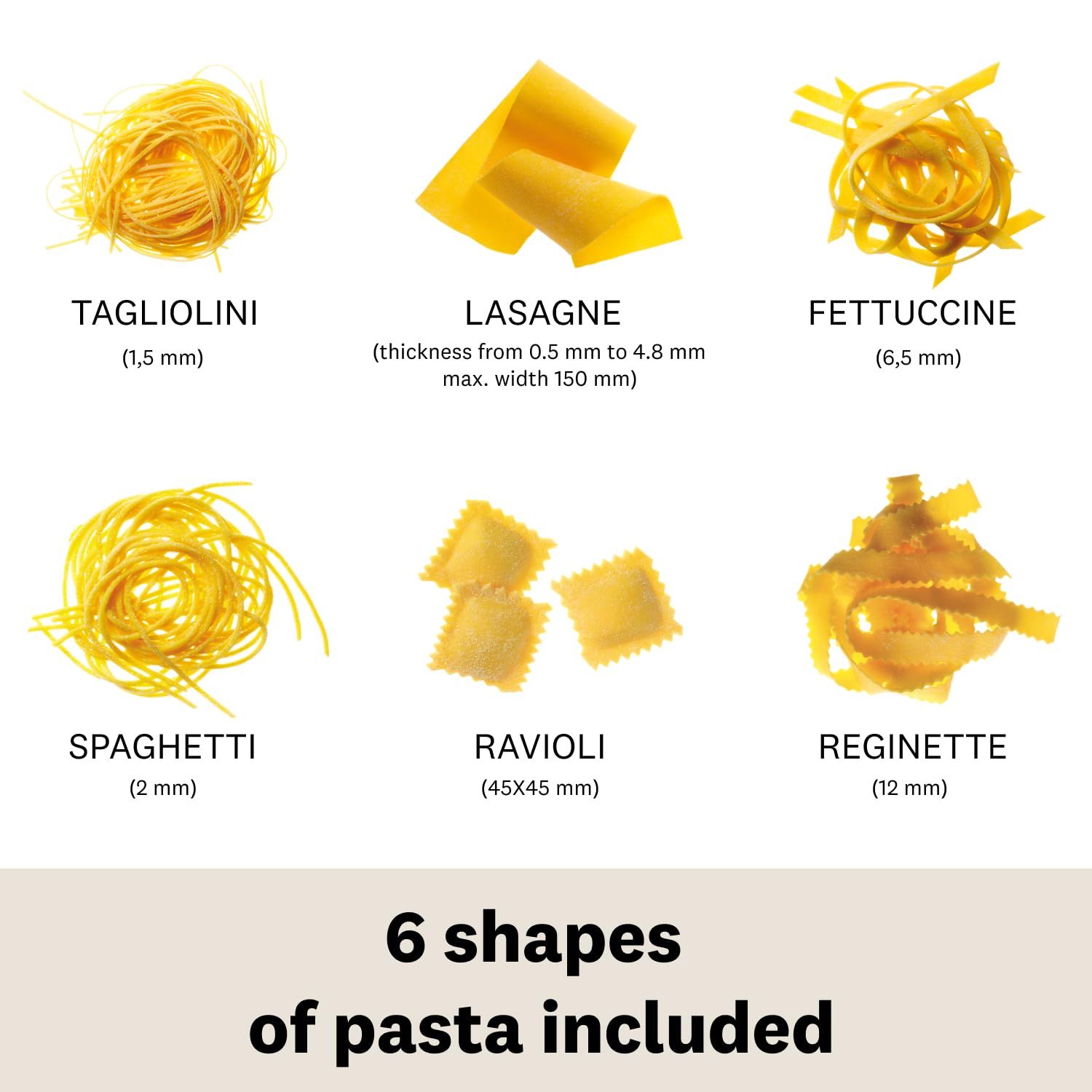 MARCATO Made in Italy Multipast Juego de 4 piezas para hacer pasta Incluye máquina de pasta clásica Atlas 150 + raviolis + espaguetis + reginette)