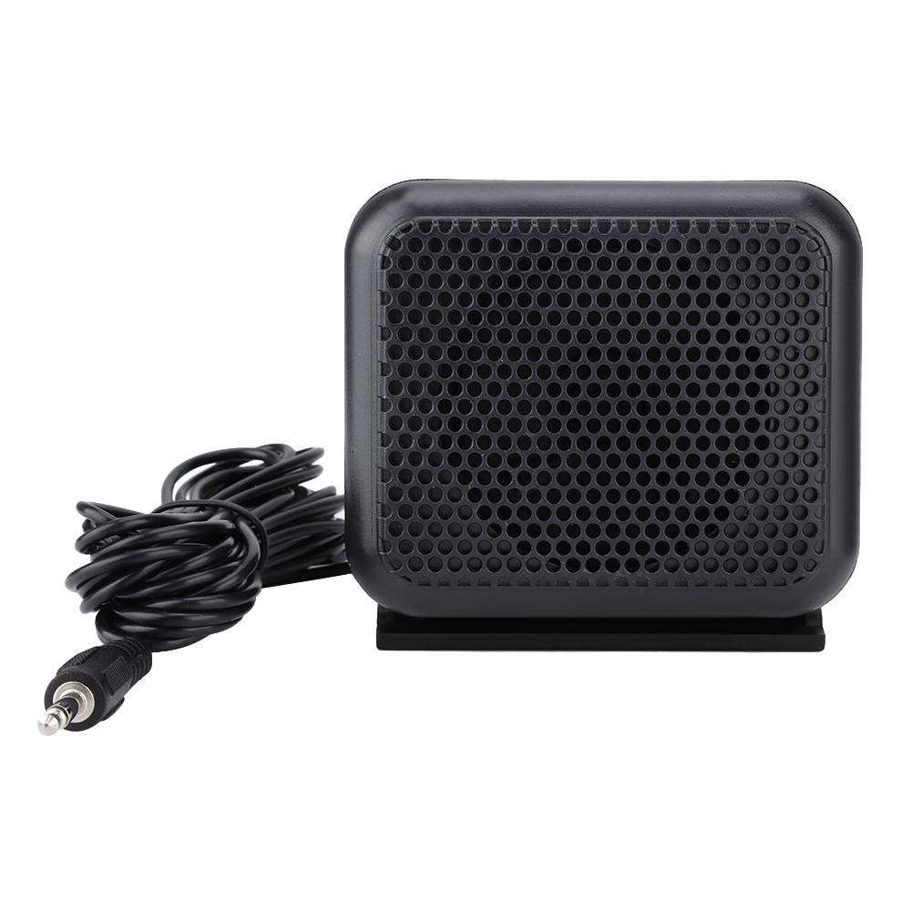 3.5W Bocina con Jack de 3.5 mm para Radios de Automóvil Ham, Mini Bocina Externo NSP-100 Radio Móvil, Sonido Estéreo, Cable de 4 Metros, Bocina Portátil Ajustable
