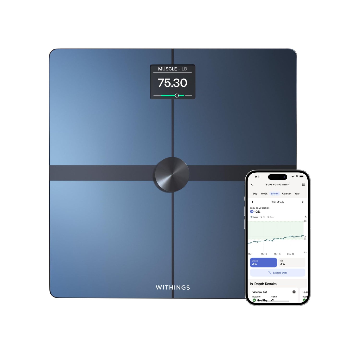 Báscula Inteligente WITHINGS Negro Compatible con Apple Health y Wi-Fi