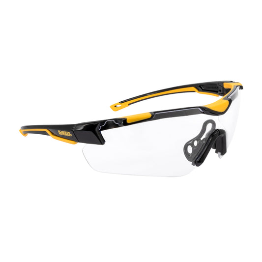 DEWALT DPG110 - anteojos protectoras unisex con marco de medio marco recortado, lente transparente de marco negro