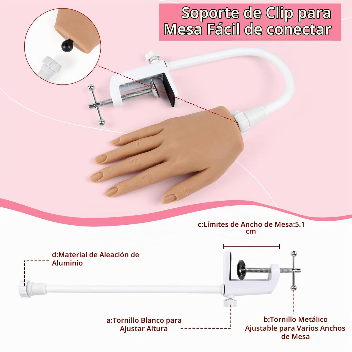Mano de Práctica para Uñas Silione Flexible