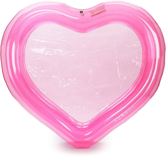 FUNBOY - Piscina Inflable Gigante de Lujo con corazón Rosa Transparente, diversión Durante Todo el año para pozos de Pelotas, Piscinas y Playa