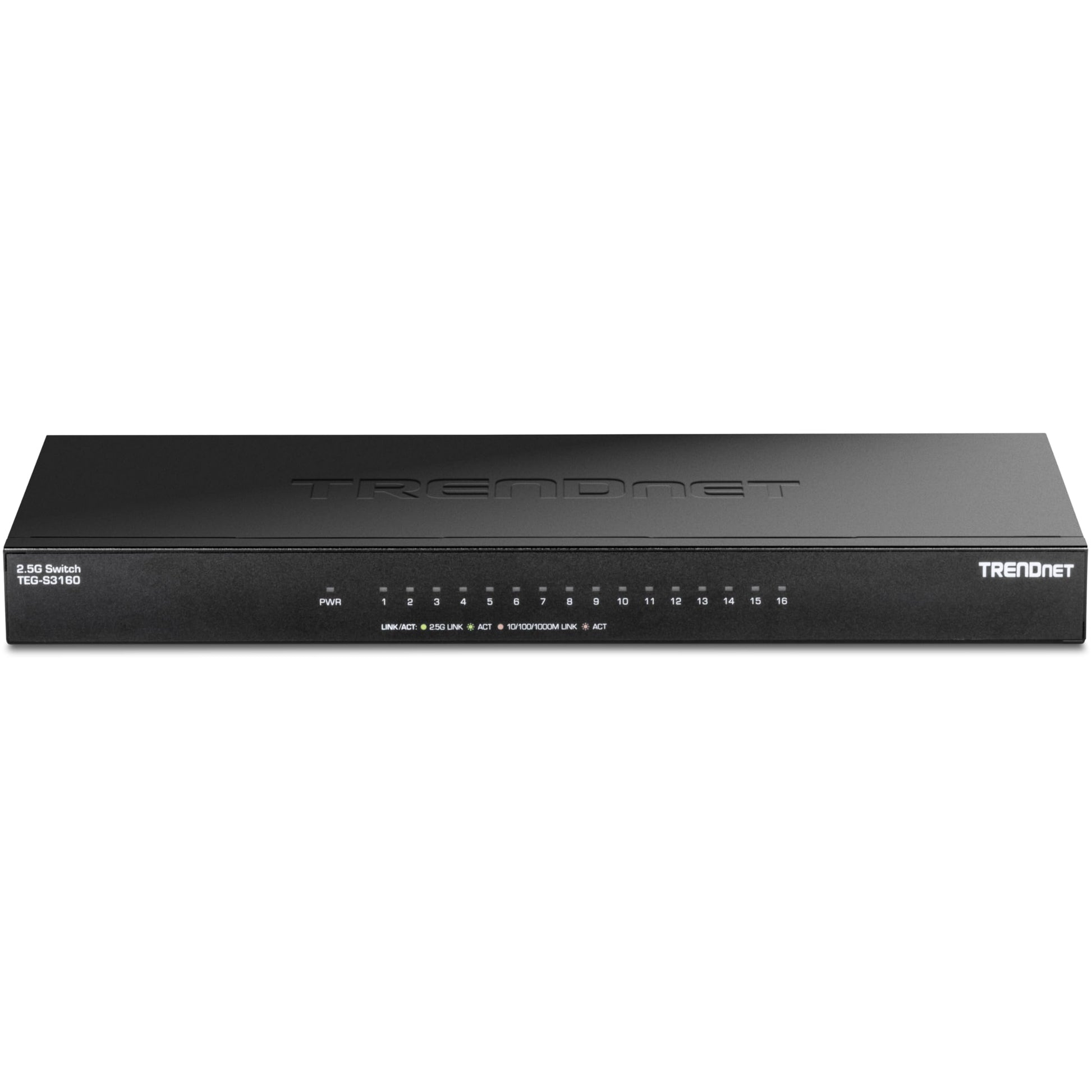 TRENDnet Switch No Gestionado de Escritorio TEG-S3160, 16 Puertos RJ-45 2.5G, Capacidad 80Gbps, Cumple NDAA/TAA