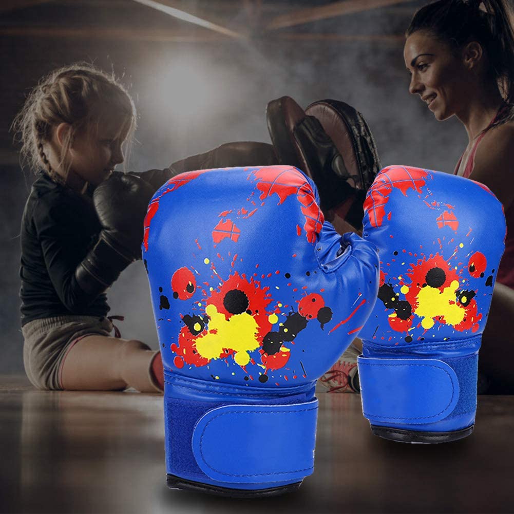 Guantes de Boxeo para niños de Poliuretano para Sparring y Entrenamiento, para niños de 2 a 11 años, Color Azul Equipo Deportivo Infantil