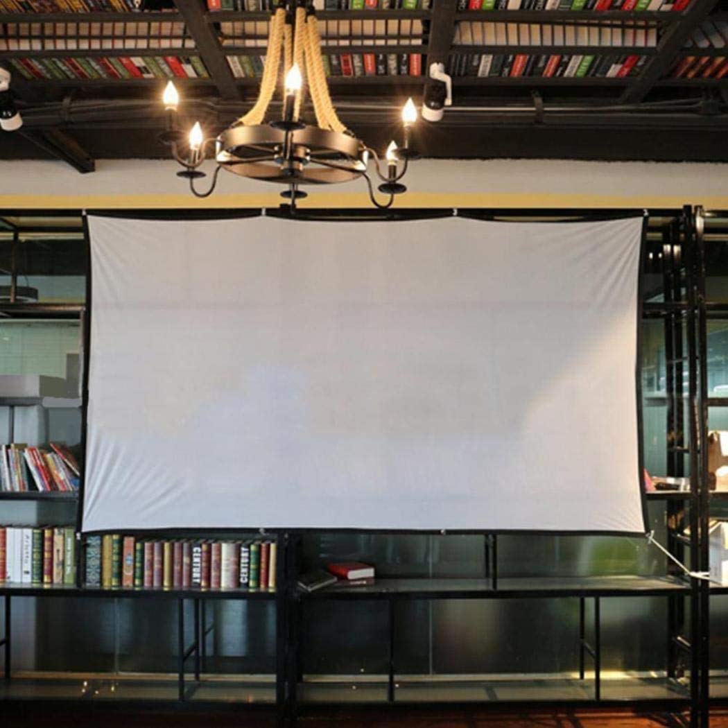 Jscreen Nell Zimi - Pantalla de proyección de 60 pulgadas (16:9 HD, plegable, antiarrugas, portátil, para cine en casa, soporte interior, proyección de doble cara