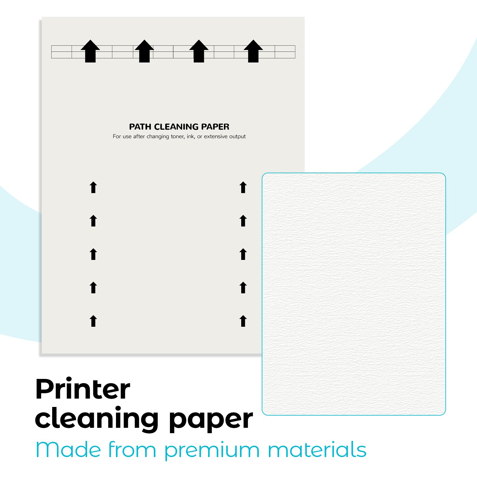 Paquete de 20 hojas de limpieza de impresora tamaño carta para impresoras láser y de inyección de tinta, copiadoras de papel de limpieza universal de rodillo, eliminación de polvo y escombros