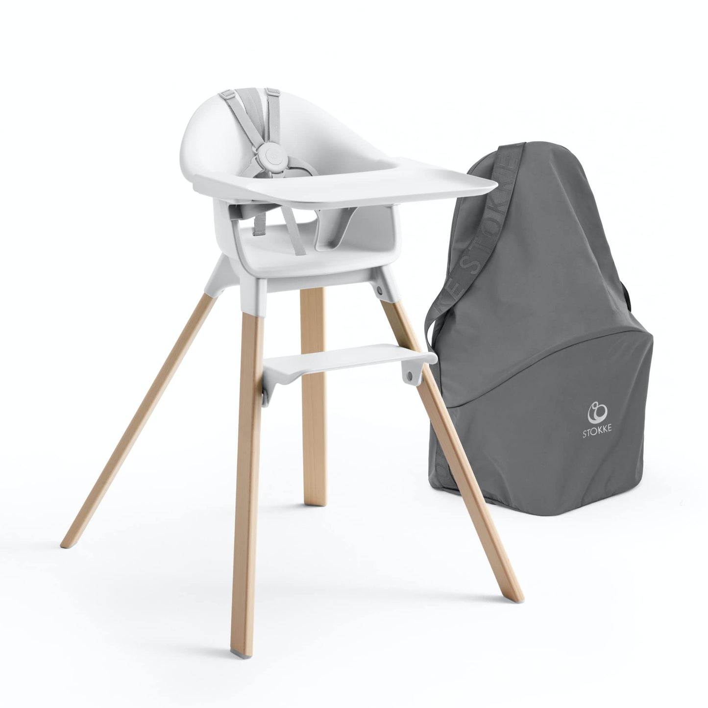 Stokke Silla Alta Clikk White con Bolsa de Viaje, para Bebés de 6 a 36 Meses