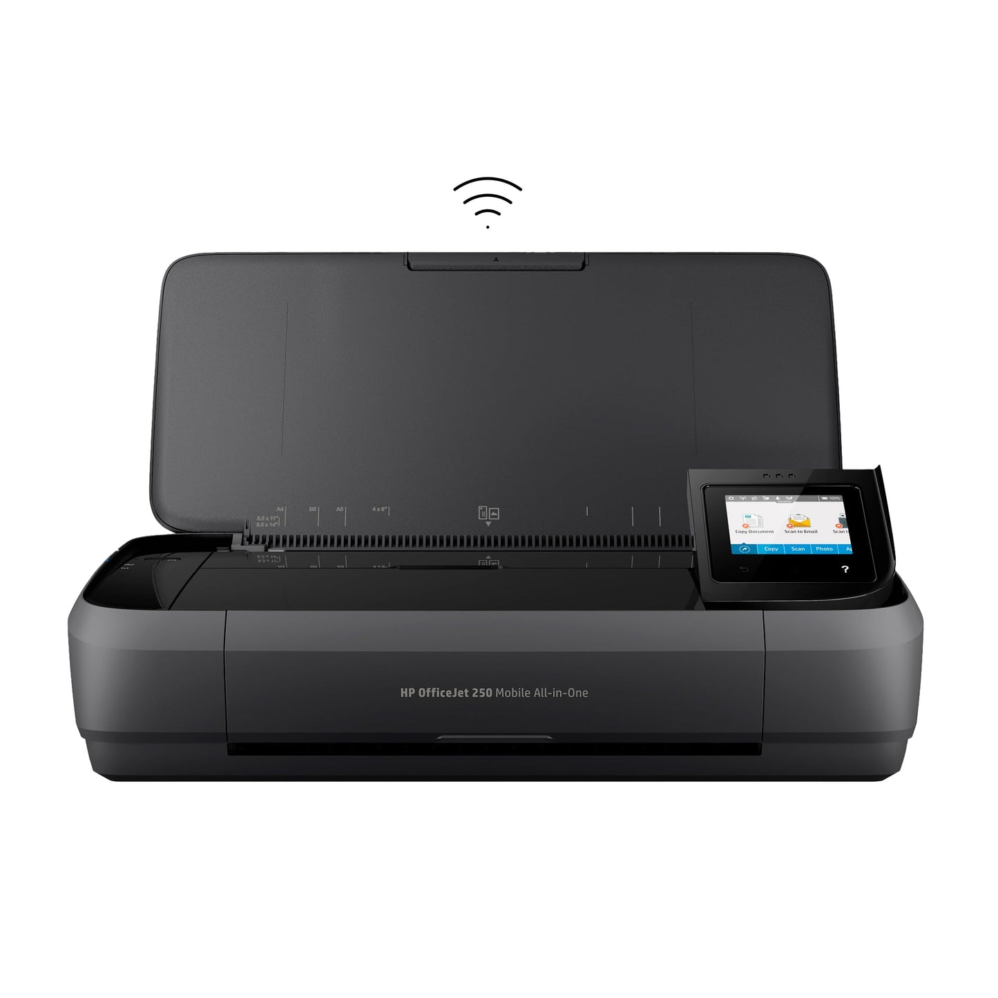 HP Impresora OfficeJet 250 Portátil, Todo-En-Uno, Color, Wi-Fi, Bluetooth, Smart App, Imprime, Copia y Escanea, Negro (CZ992A)