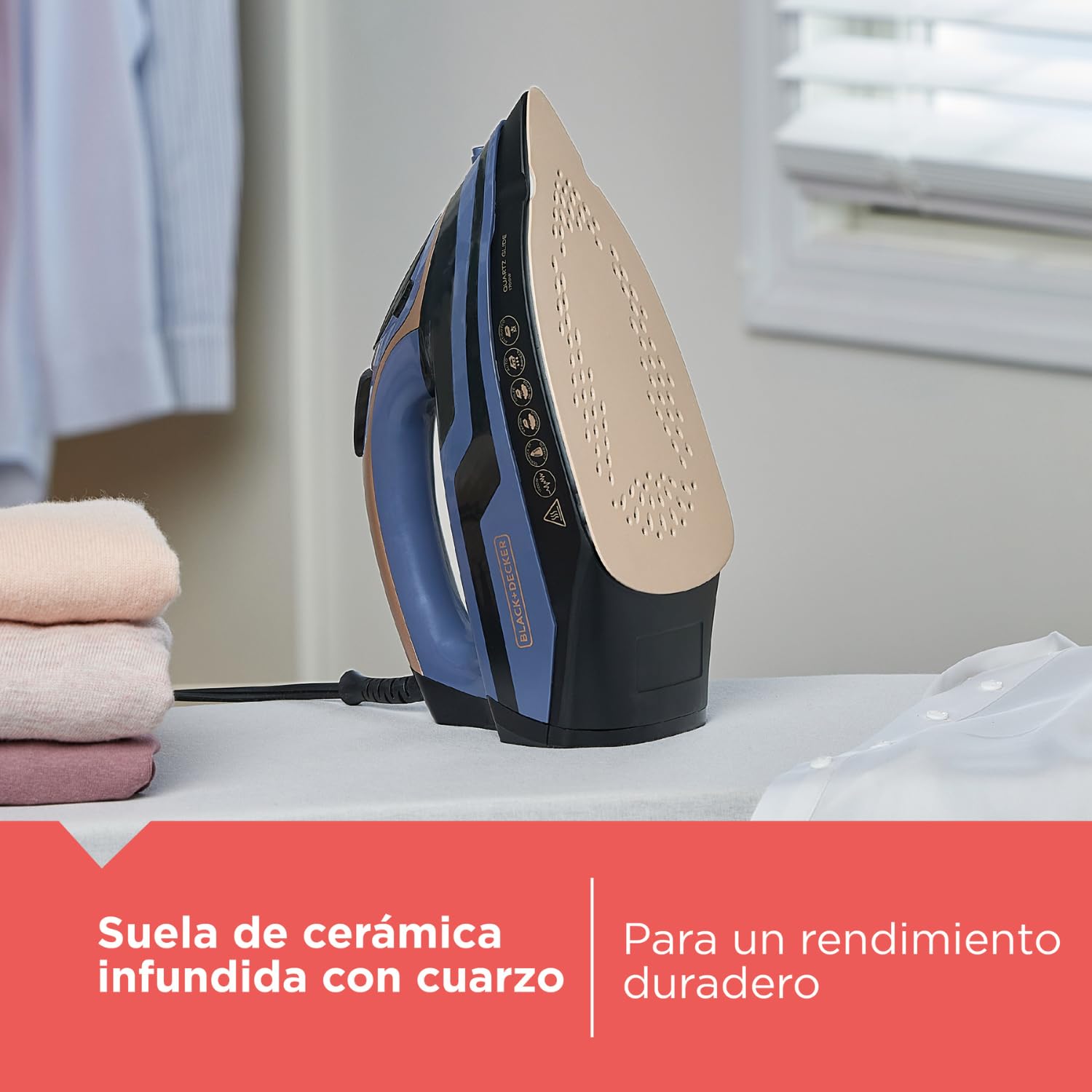 Plancha de Vapor Black+Decker Quartz Glide 1700W y Apagado Automático IR2823