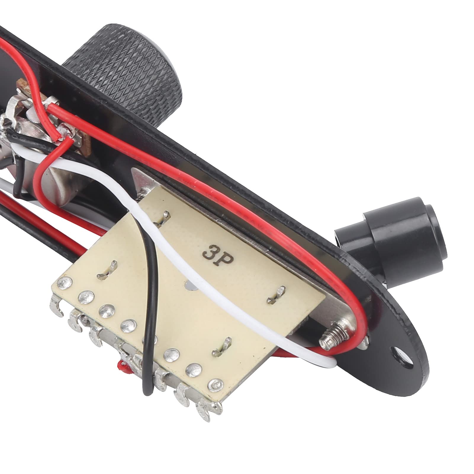 Placa De Circuito Precableada para Guitarra, Metal Cromado Placa De Control De Guitarra Placa De Control con Perillas e Interruptores para Guitarra Eléctrica TL (Negro)