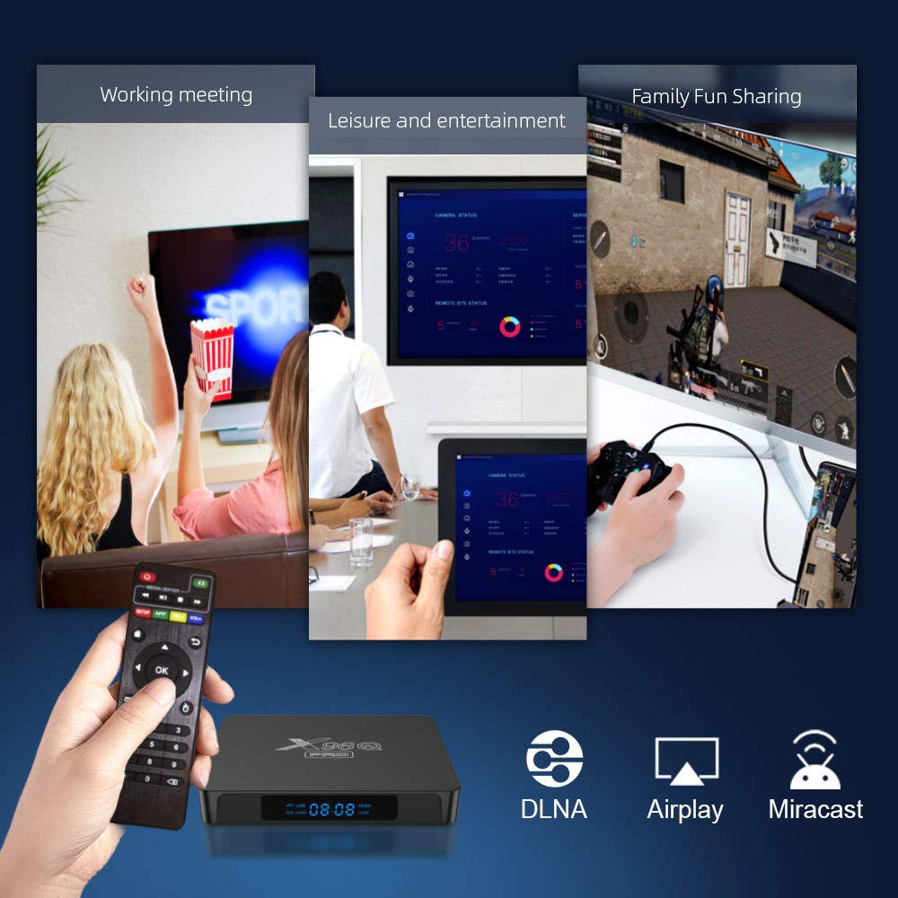 Caja de TV Android 10.0, X96Q PRO 5G Android TV Box 2GB RAM 16GB ROM Allwinner H313 Quad-Core 64bit con WiFi 2.4GHz USB 3.0 Ultra HD 6K H.265 WiFi Caja de TV en casa