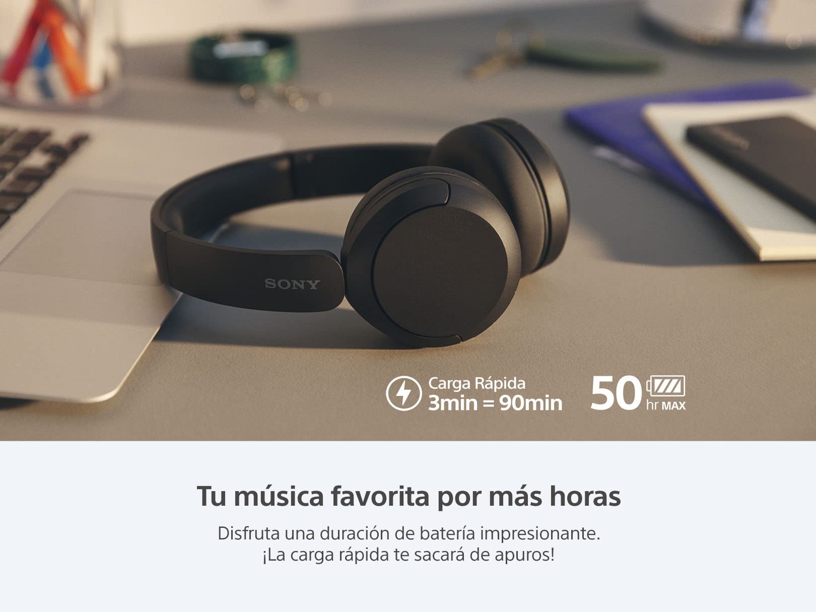 Audífonos Inalámbricos Sony Negro WH-CH520 con 50 Horas de Duración de Batería Versión Nacional