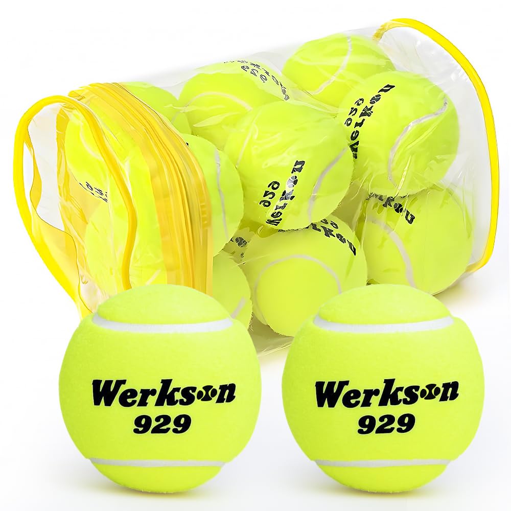 Pelotas de Tenis QMCZLA Fieltro Extra Resistente Alta Calidad Goma Alta Elasticidad 12 Unidades para Interior y Exterior Juguetes de Mascota