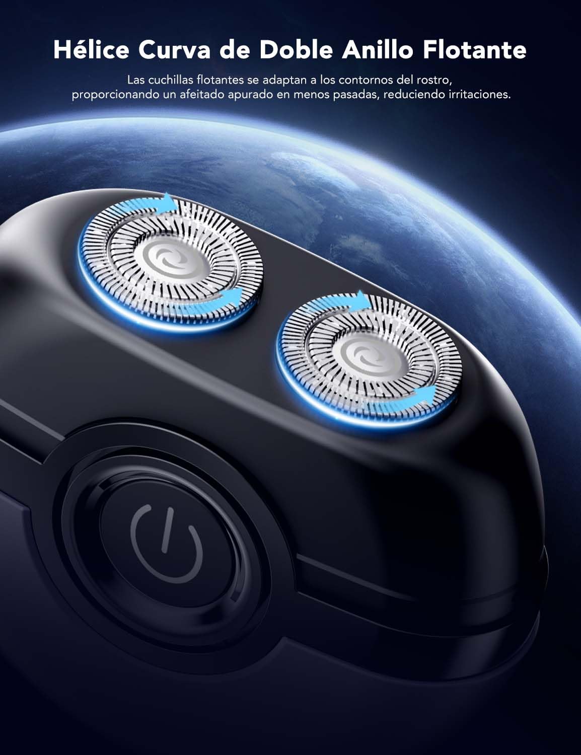 PHOCAR Afeitadora Eléctrica para Hombre, Mini Rasuradora Portátil de Bolsillo, Motor de Levitación Magnética, Cabezal Doble Lavable, Carga Rápida USB-C, Cortadora de Barba para Viajes