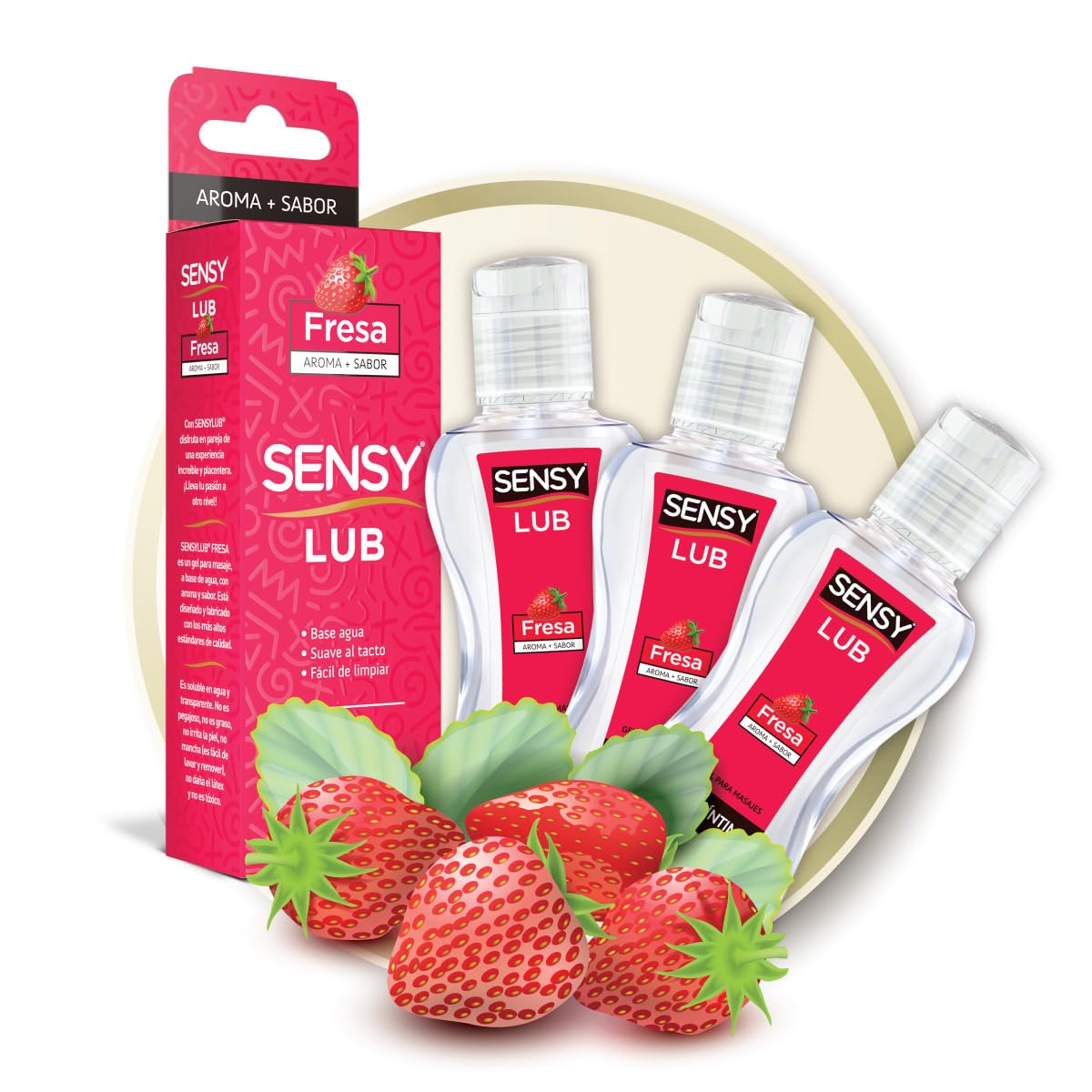 Gel Lubricante Íntimo Sensylub Fresa Base Agua Pack de 3