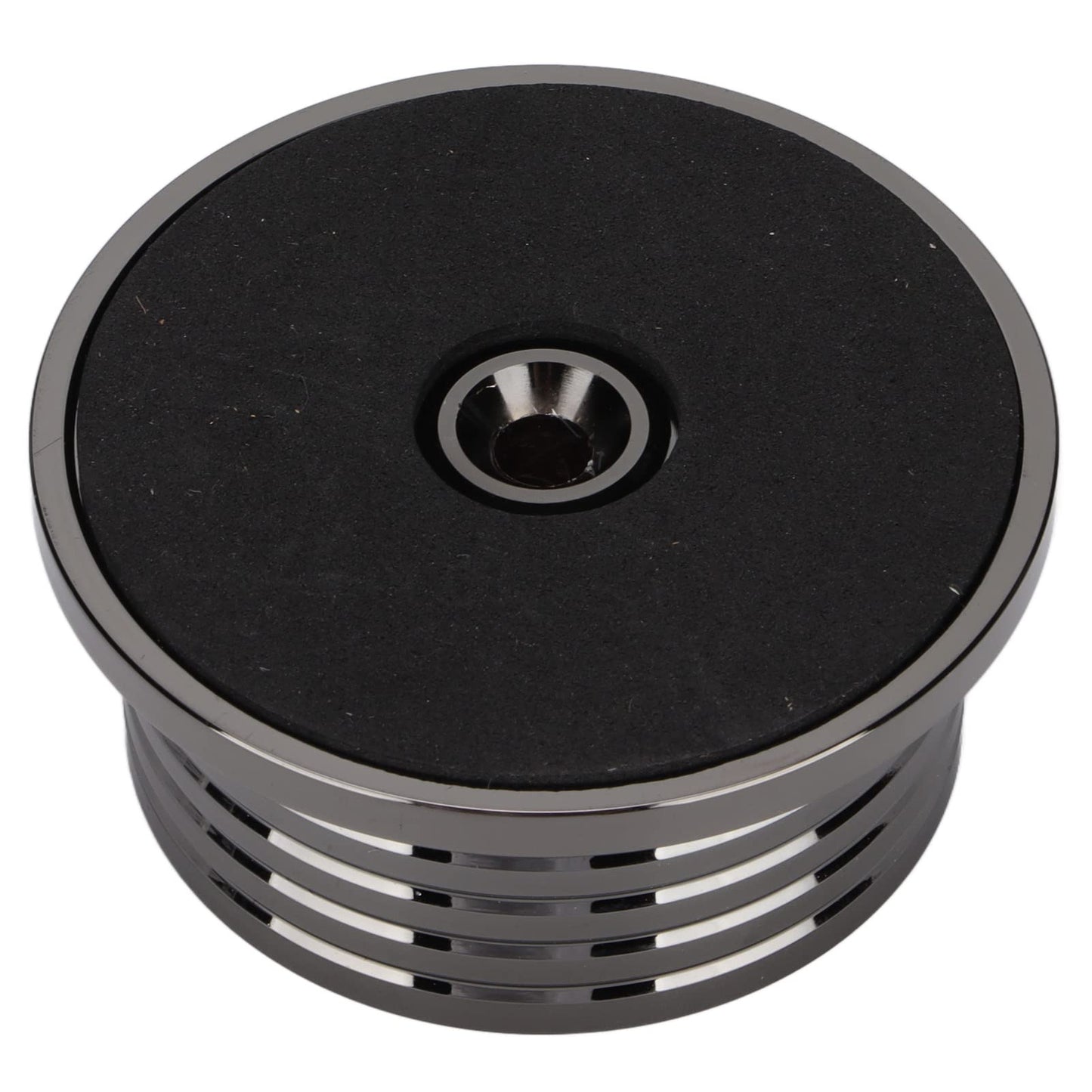 Estabilizador de Discos de Vinilo de Aluminio Negro Brillante con Nivelación de Burbujas para Tocadiscos LP de 50 Hz