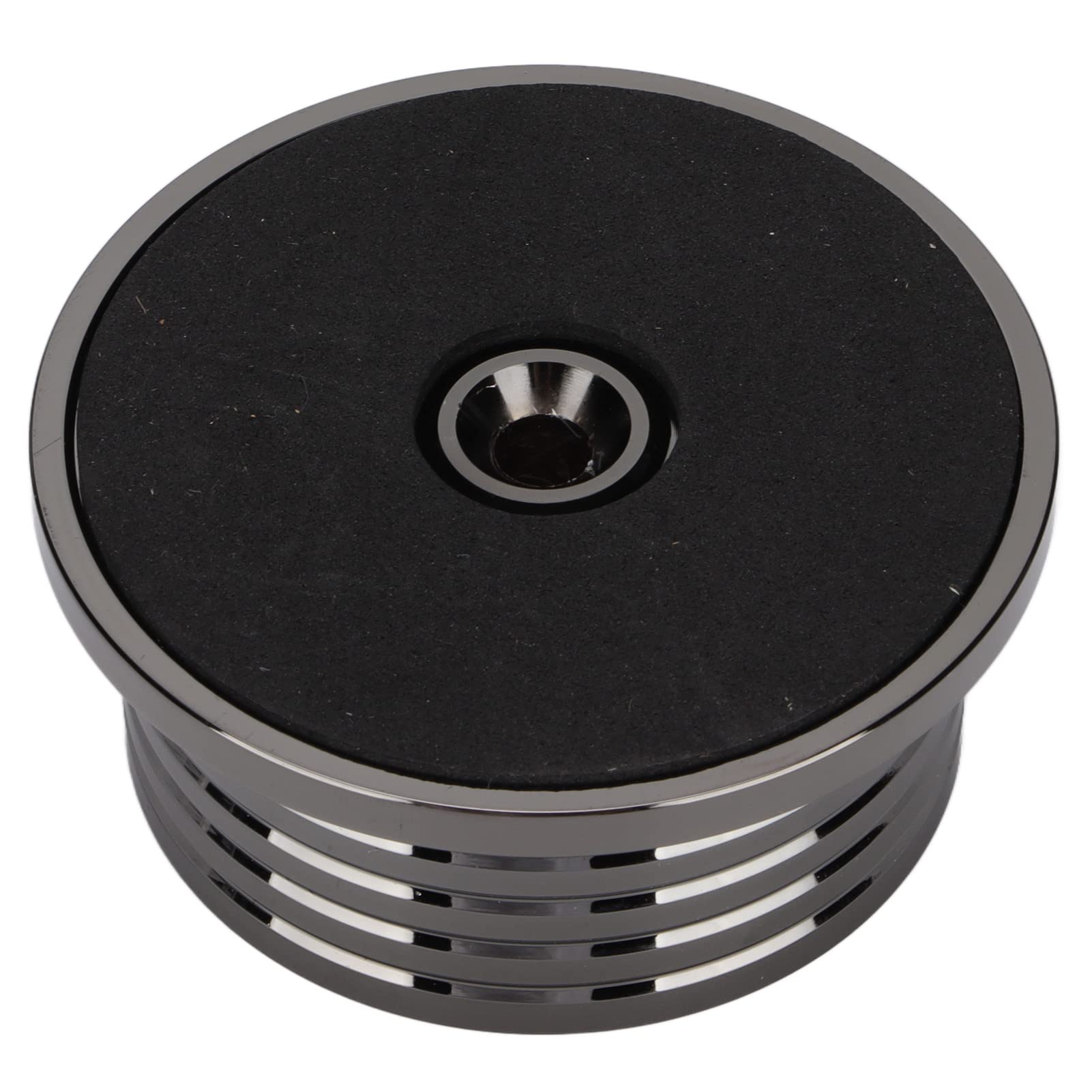 Estabilizador de Discos de Vinilo de Aluminio Negro Brillante con Nivelación de Burbujas para Tocadiscos LP de 50 Hz