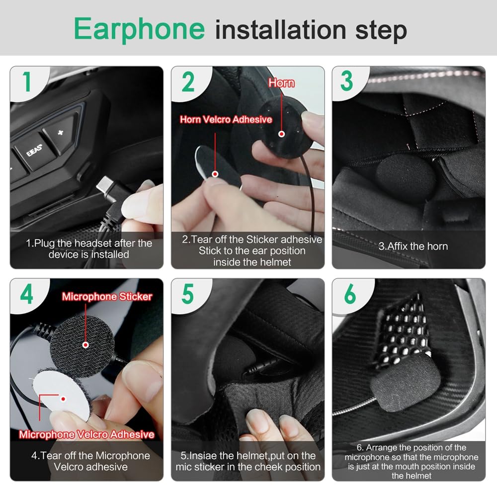Intercomunicador Bluetooth iSunergy MS20 2000m Auricular Universal para Motocicleta