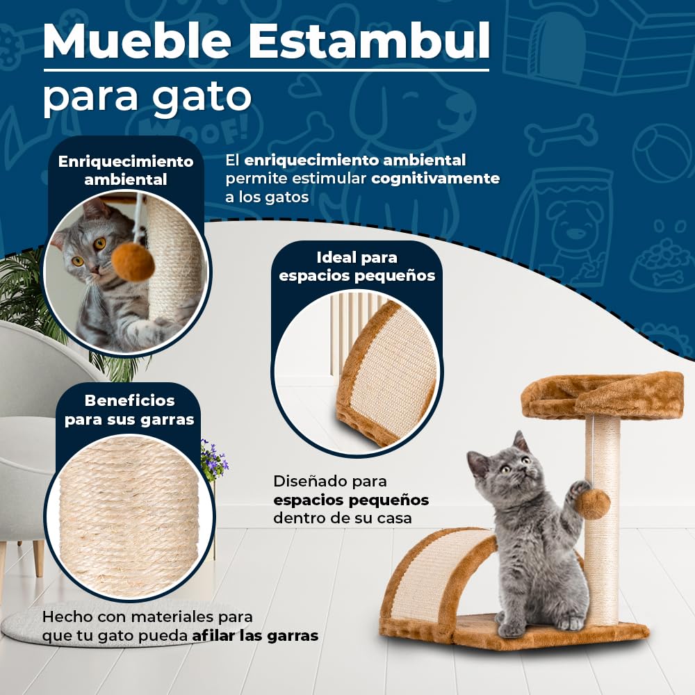 Fancy Pets Mueble/Rascador para Gato Estambul de 50 Centímetros de Altura
