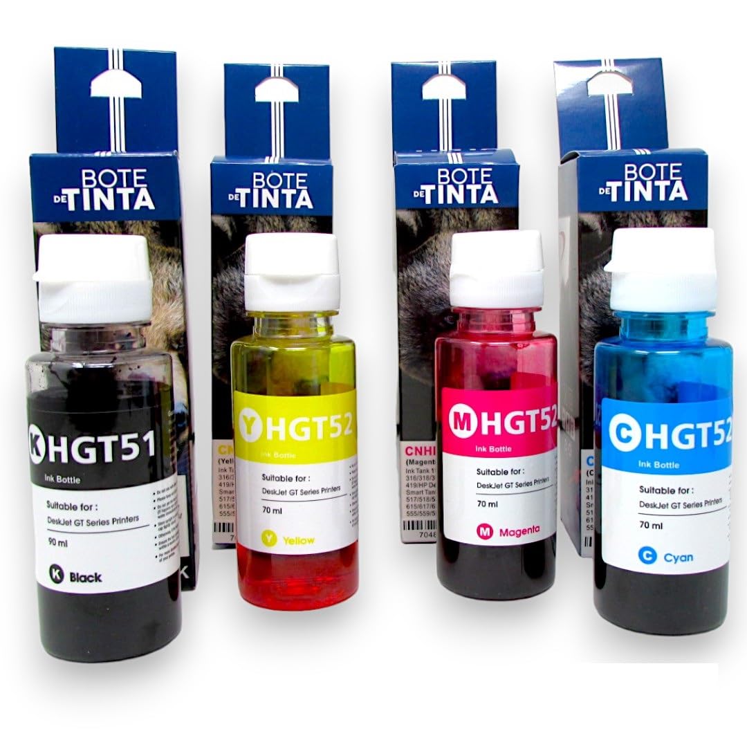 Genérico Kit de 4 tintas GT51 GT52 compatibles con GT5810 GT5820 310 410 350 450 510 550 610 720 750