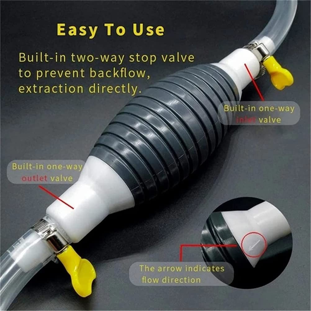Bomba de Succión de Líquido Multifunción, Bomba Manual de Sifón de Alto Flujo para Gasolina, Bomba de Transferencia de Manual Portátil para Automóvil con Manguera de