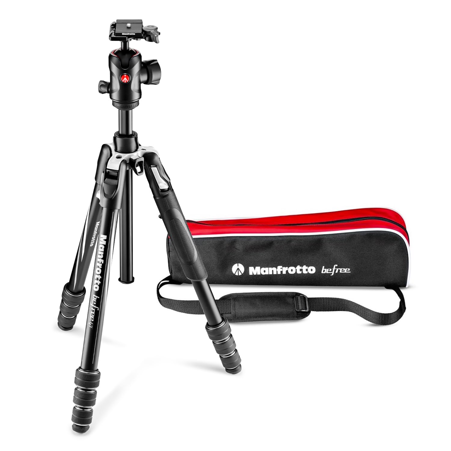 Manfrotto Befree GT Aluminum Travel Tripod with Ball Head, Twist Lock, Black