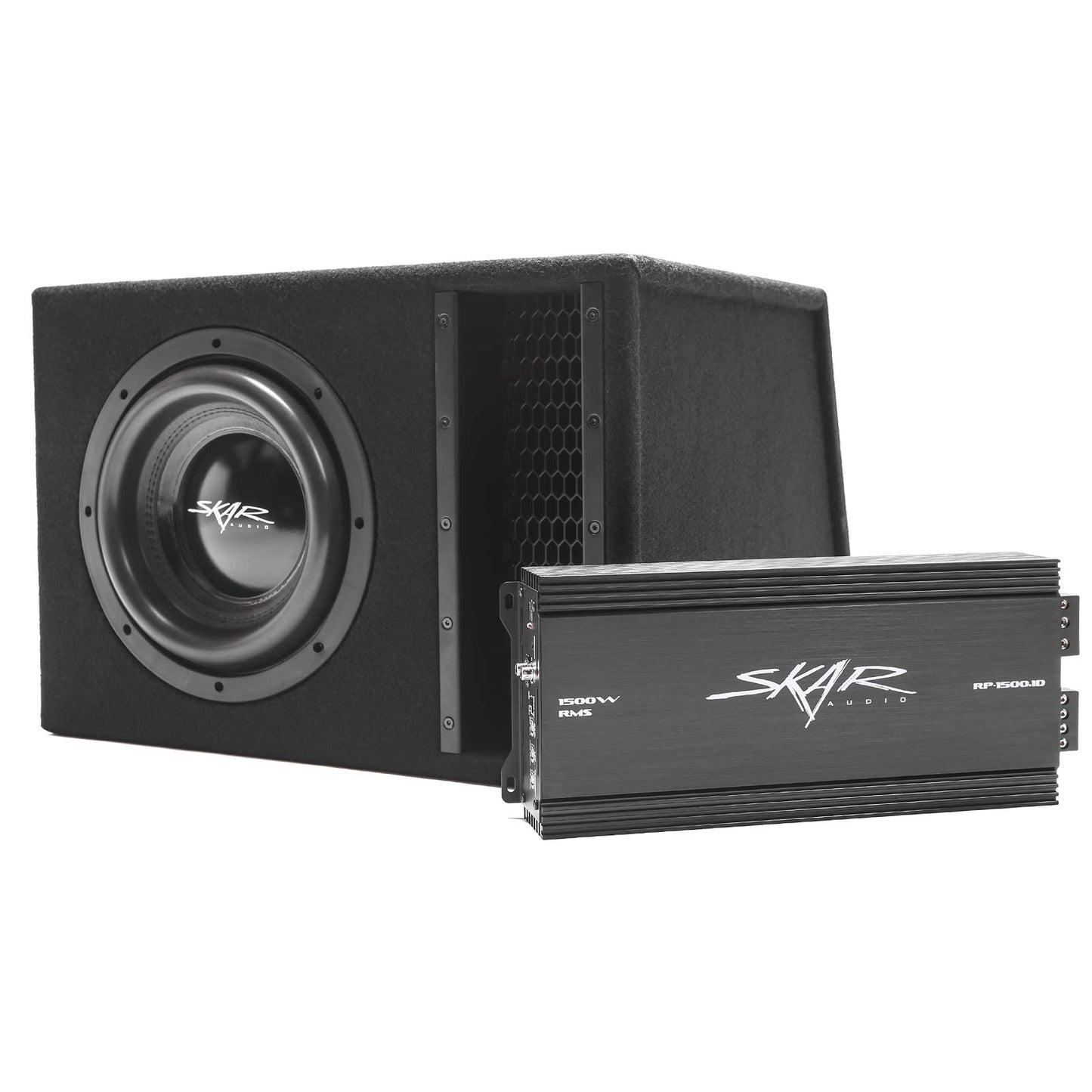 Skar Audio Single Paquete de Graves de subwoofer Serie EVL de 2000 vatios de 10 Pulgadas, Incluye Caja cargada con Amplificador