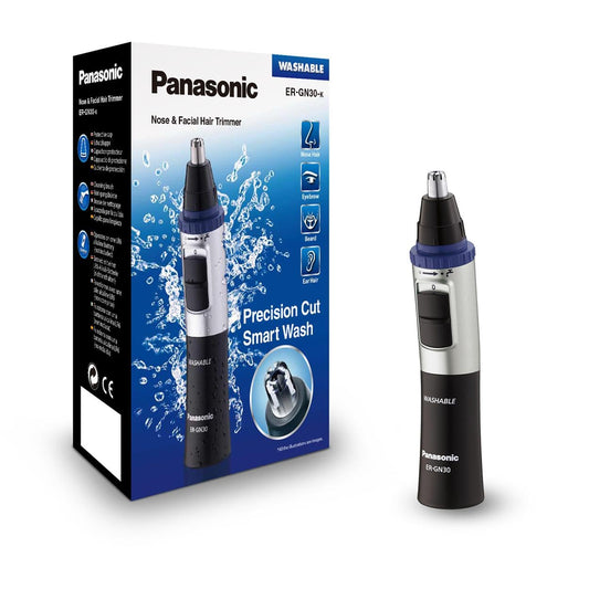 Recortadora de Vello Nasal, de Orejas y Facial Panasonic Negra con Sistema de Limpieza Vortex Wet/Dry (Paquete de 2)