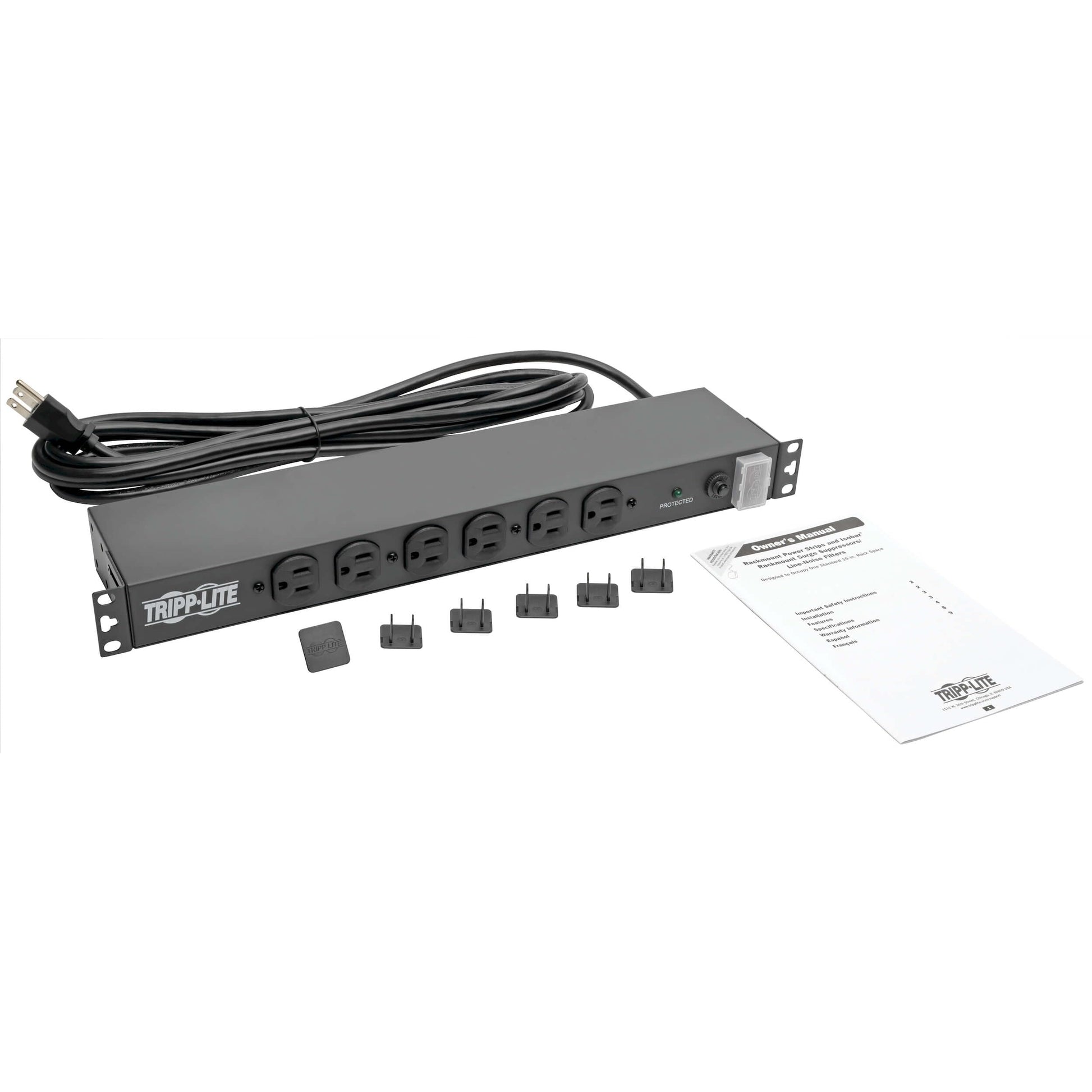 PDU de 14 Tomacorrientes Tripp Lite Negro con Supresor de Picos y Cable de 15ft para Rackmount de Nivel de Red