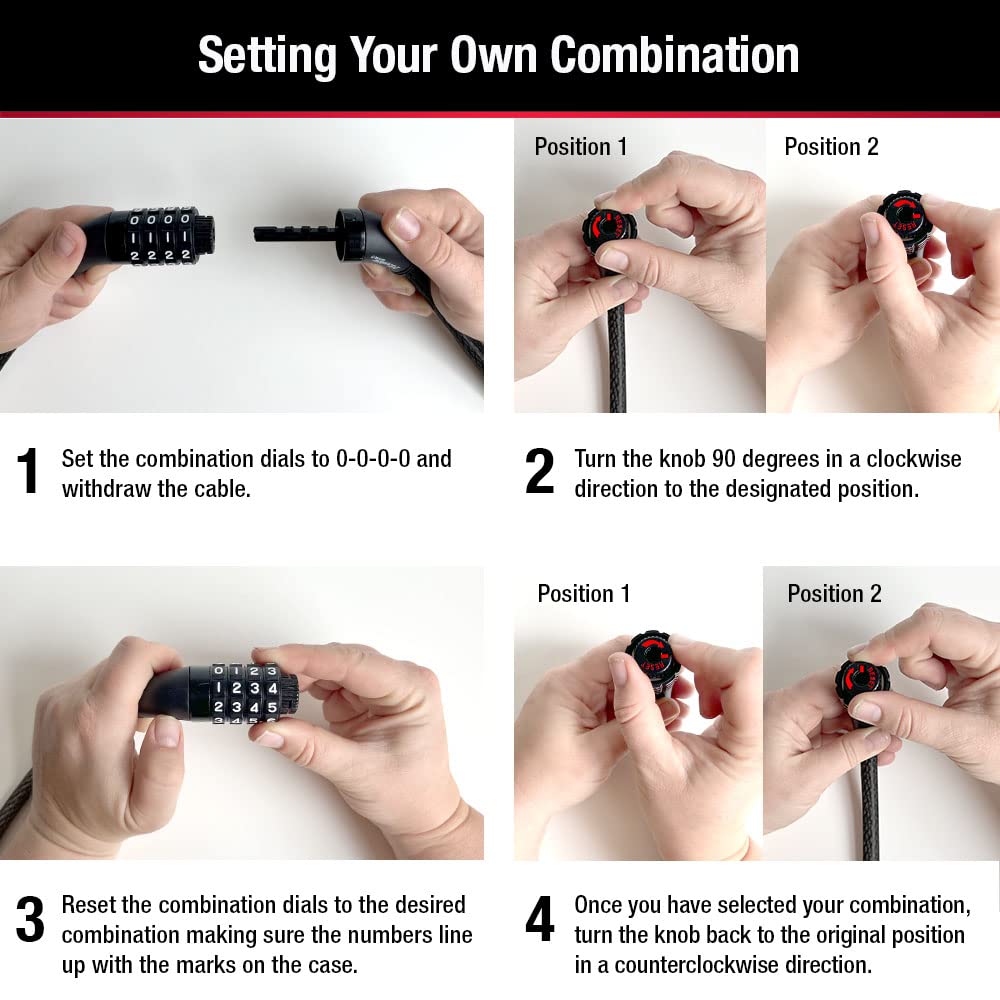 Candado de Combinación Reseteable Master Lock Negro 5'x1/5,1 cm