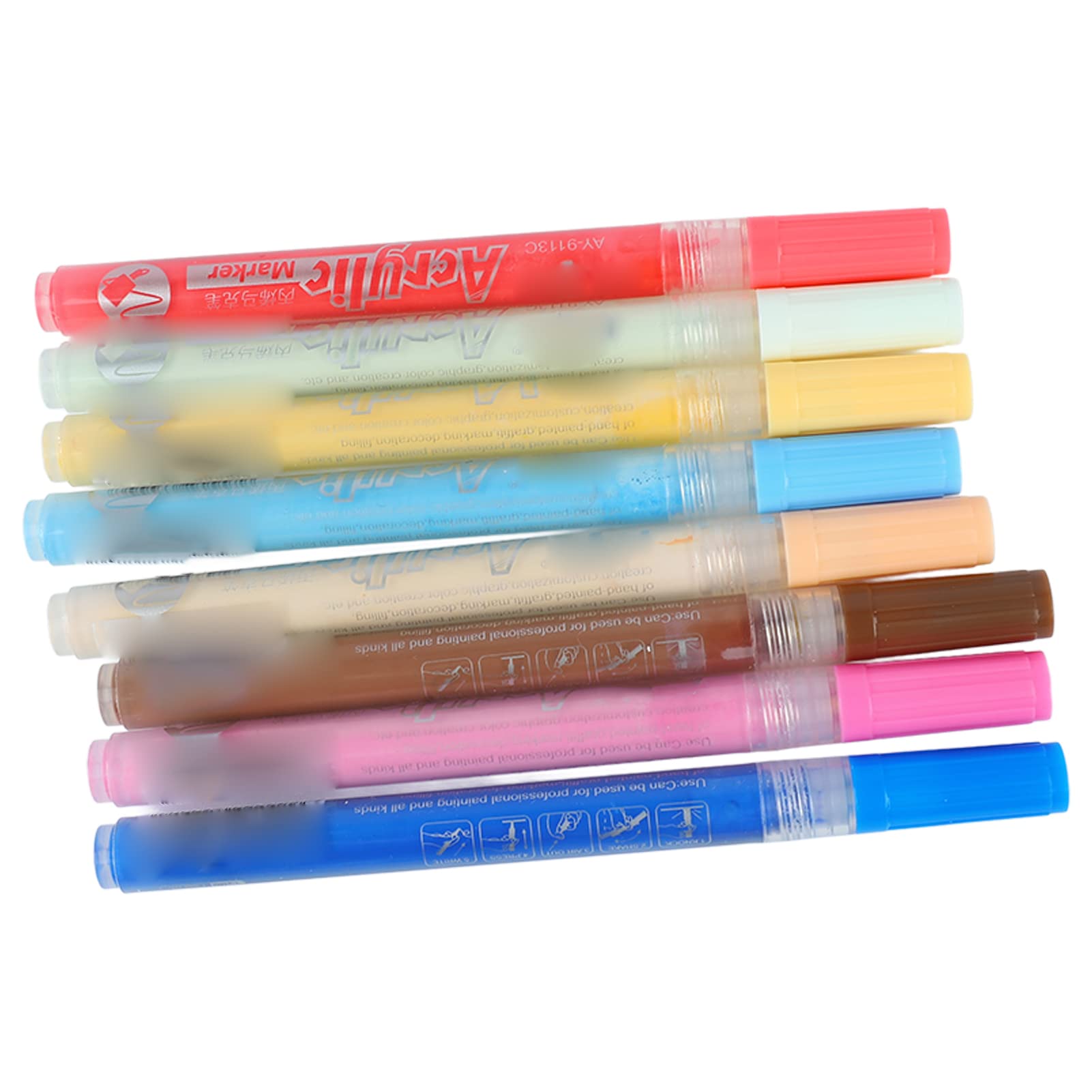 Marcadores de Pintura Acrílica, Tinta a Base de Agua, Multiusos, 24 Piezas, Marcadores Acrílicos para la Escuela