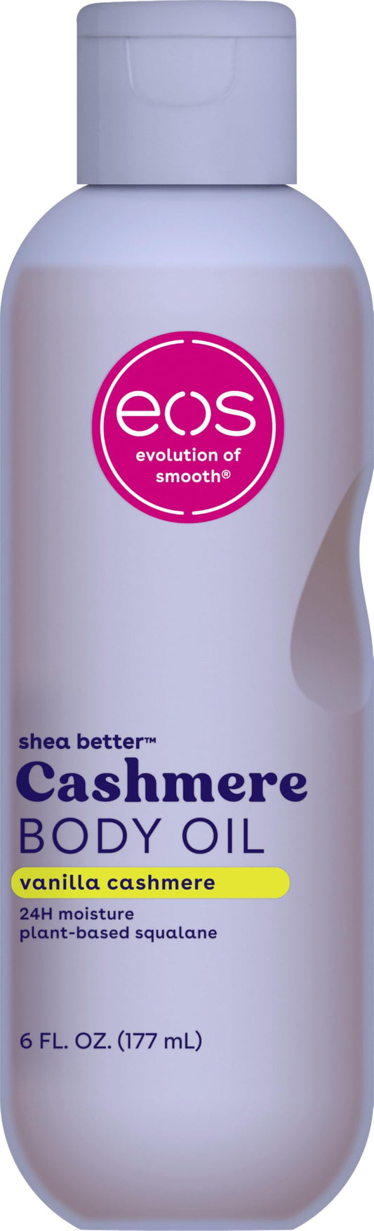 eos Aceite Corporal De Cachemira Vainilla Y Cachemira Hidratación 24 Horas Escualano Vegetal Para Calmar Suavizar Y Alisar La Piel Seca 177 Ml Blanco