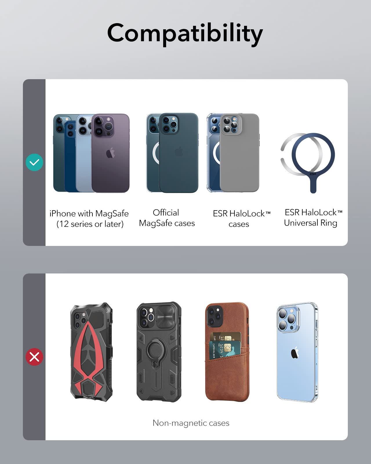 Almohadilla de Carga Magnética Fuerte ESR Plateado Compatible con iPhone 15/14/13/12 Series