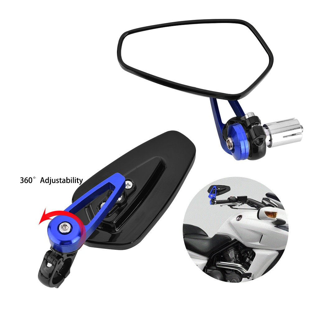 Espejos Retrovisores para Motocicleta Moto Aleación de Aluminio Azul Universales