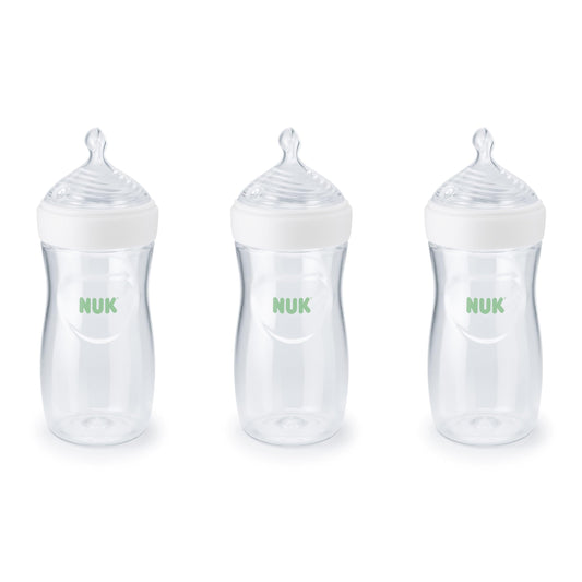 Biberón NUK Simply Natural Clear SafeTemp 9 Onzas Pack de 3