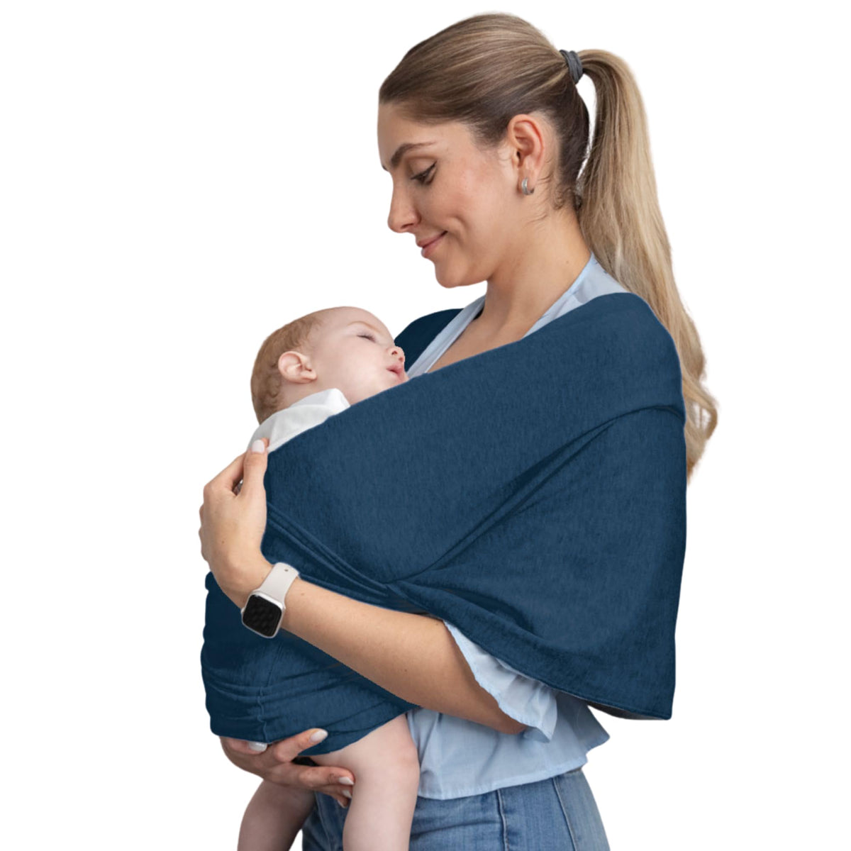 Baby Mink Fular Portabebé para Recién Nacido, Rebozo Ergonómico Suave para Cargar Bebé (Azul Marino)
