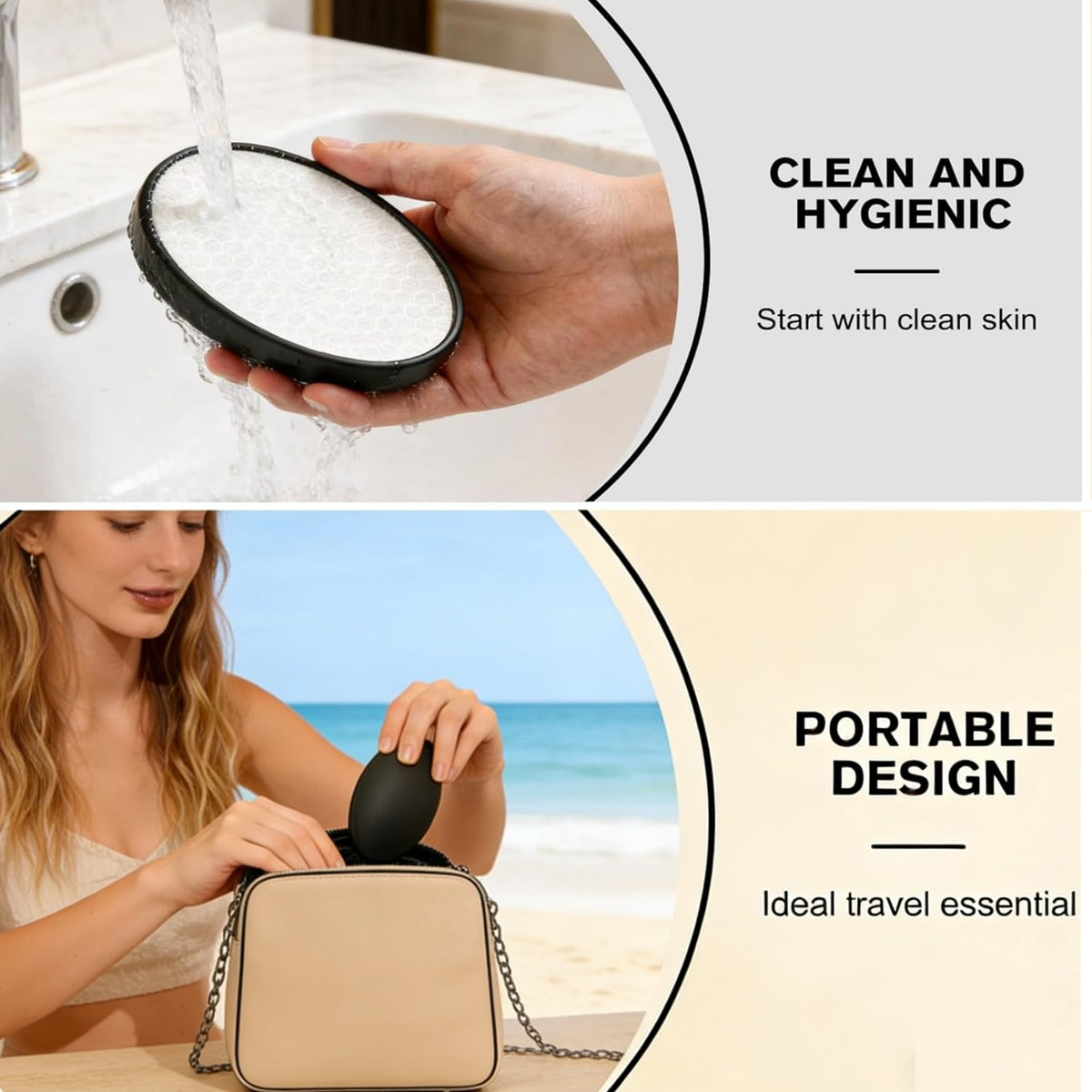 MINOCHI Depiladora de cristal premium, exfoliante indoloro para la depilación, depiladora de nanocristal para mujeres, afeitadora recortadora natural, suave y eficiente.