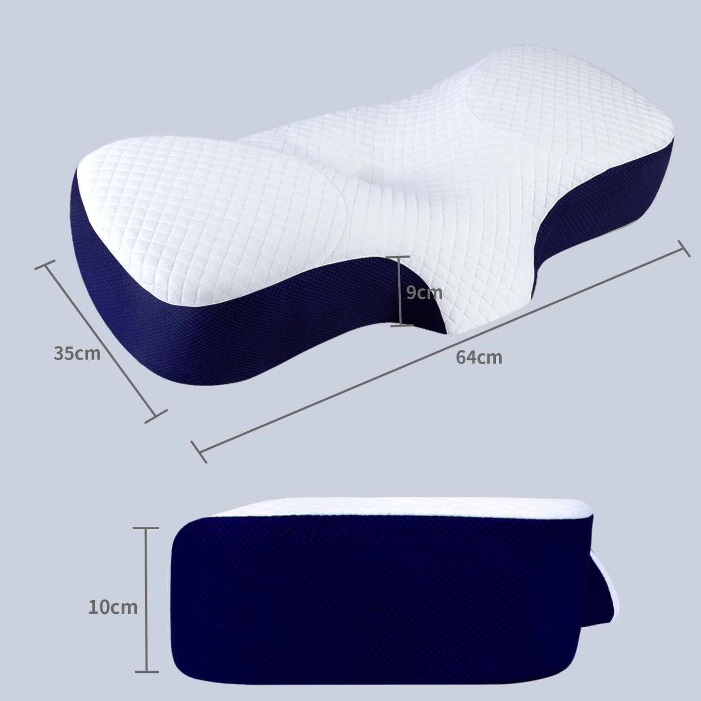 KTMOUW Almohada Memory Foam Almohada Ortopedica Almohada Cervical Almohada Cervical Ergonómica para Todas Las Posiciones para Dormir Almohadas