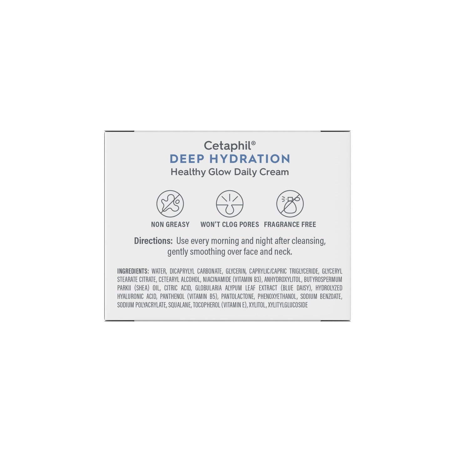 CETAPHIL Deep Hydration Healthy Glow Daily Face Cream, 1.7 oz, 48 Hour Dry Skin Face Moisturizer for Sensitive Skin, With Hyaluronic Acid, Vitamin E & Vitamin B5