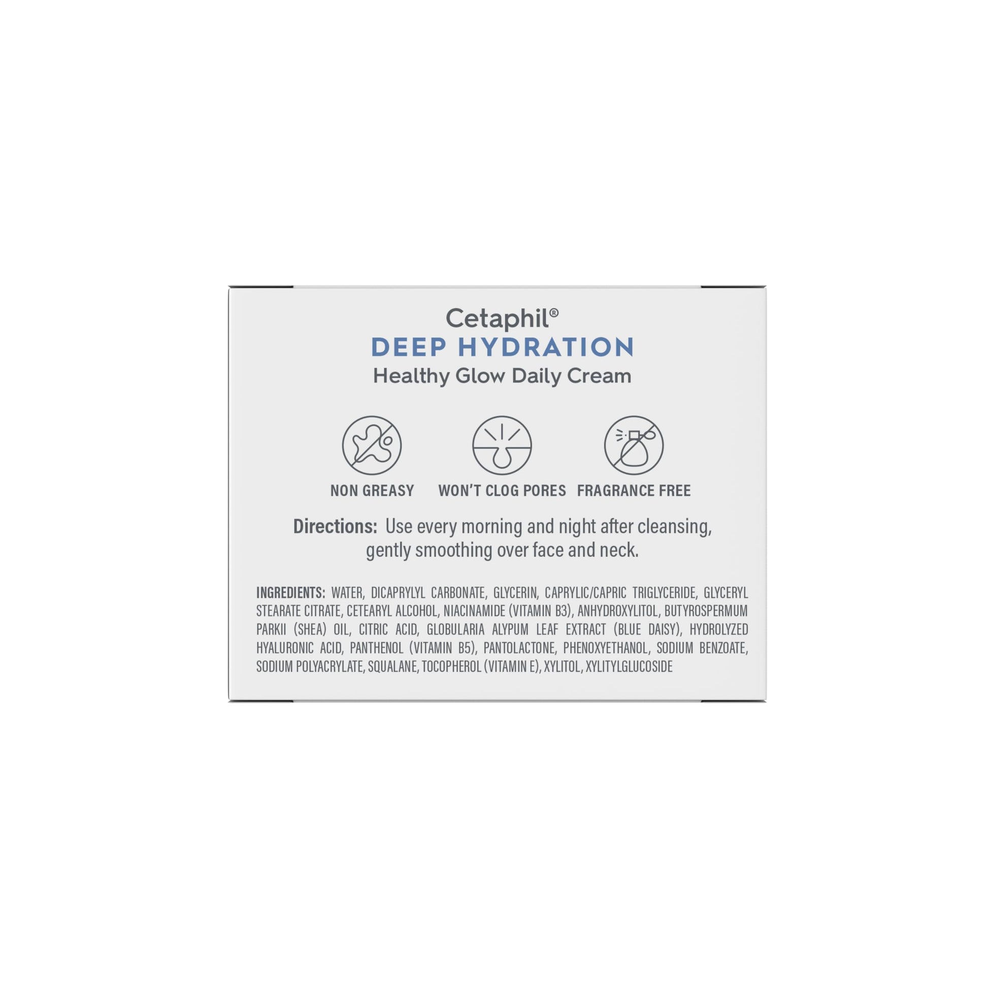CETAPHIL Deep Hydration Healthy Glow Daily Face Cream, 1.7 oz, 48 Hour Dry Skin Face Moisturizer for Sensitive Skin, With Hyaluronic Acid, Vitamin E & Vitamin B5