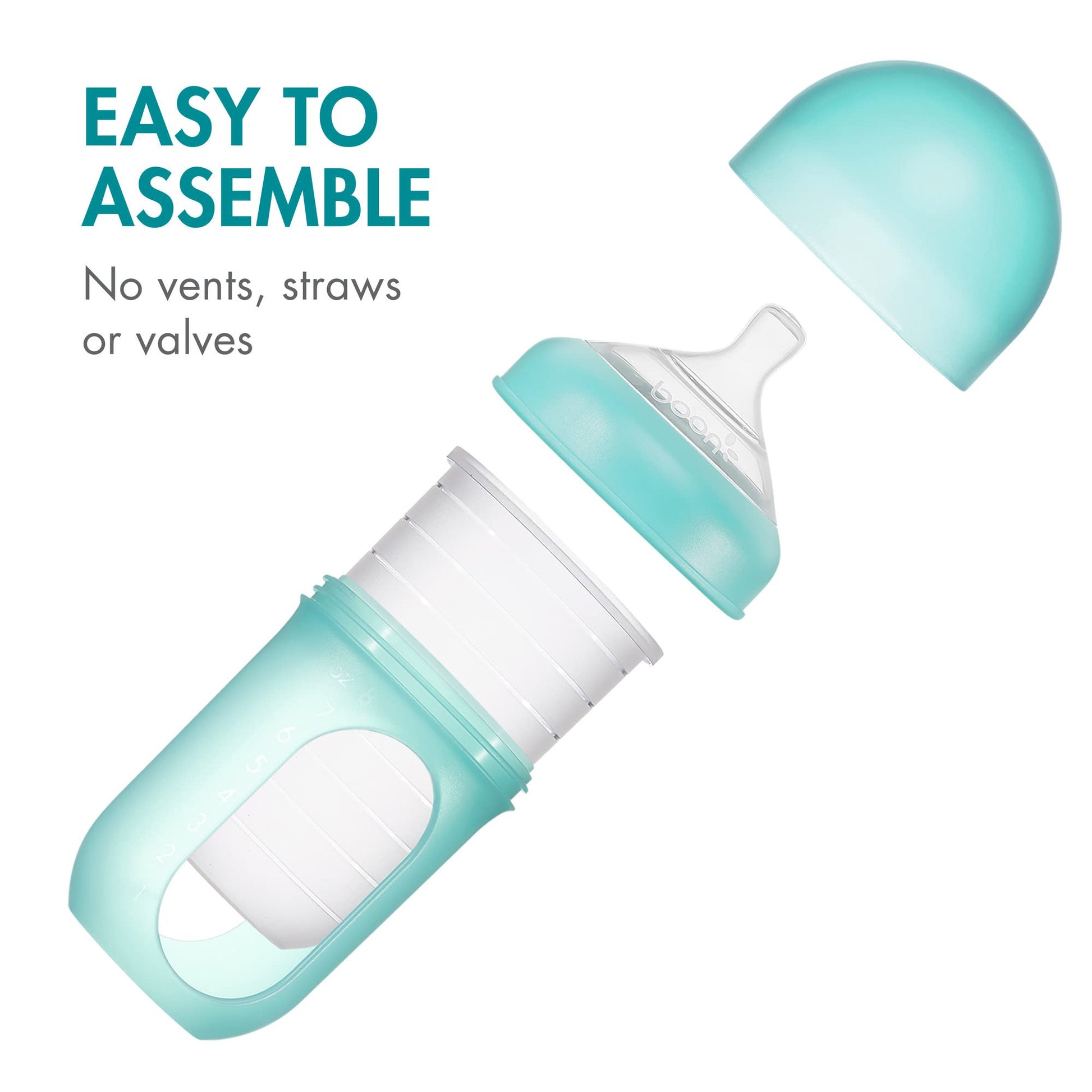 Boon NURSH SILICONE POUCH BOTTLE 8oz 3pk - Blue Multi