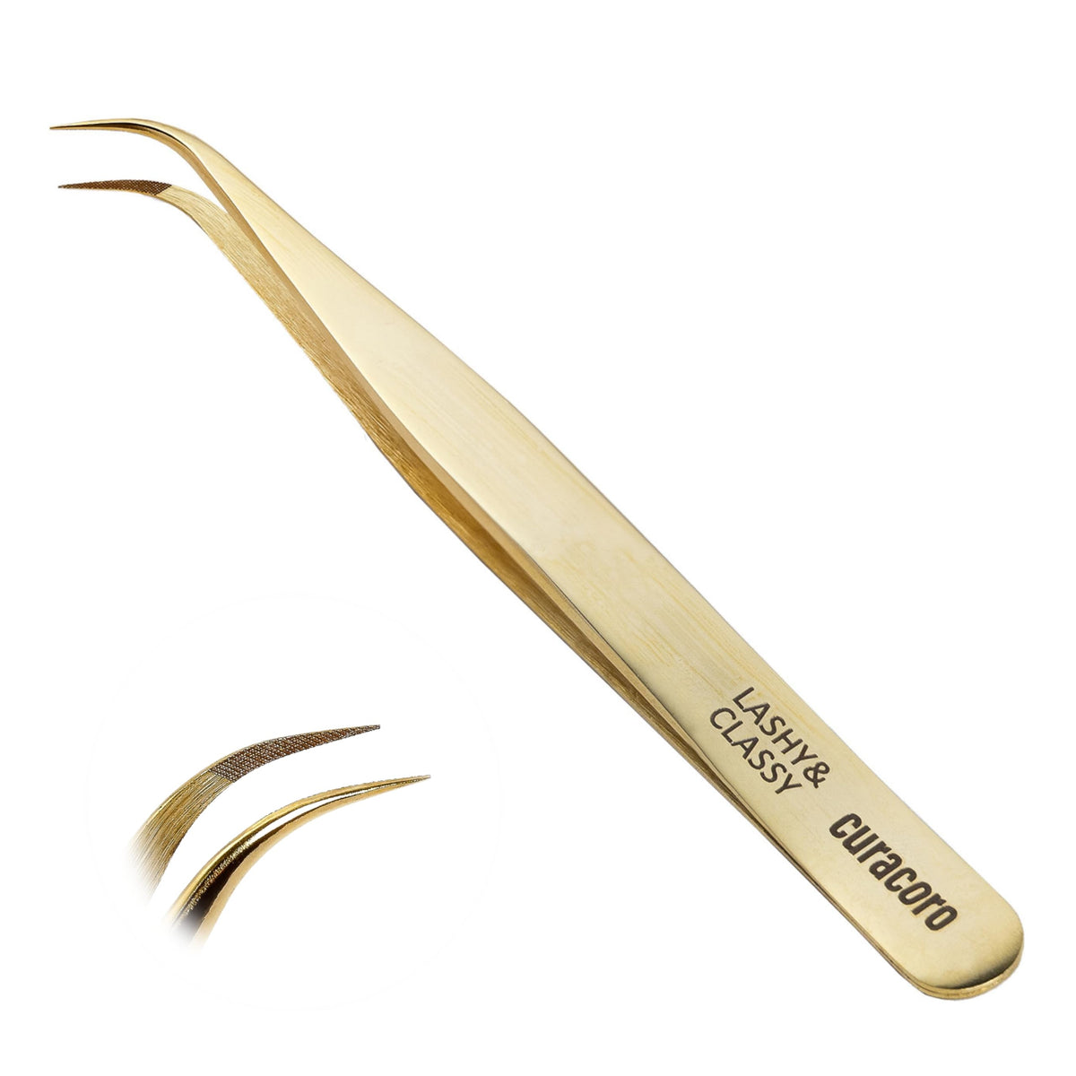 Curacoro Pinza de pestañas – Pinzas profesionales y de precisión para extensiones de pestañas, multiformas y propósitos, pinzas para volumen, aislamiento y pestañas clásicas (doradas, pestañas y