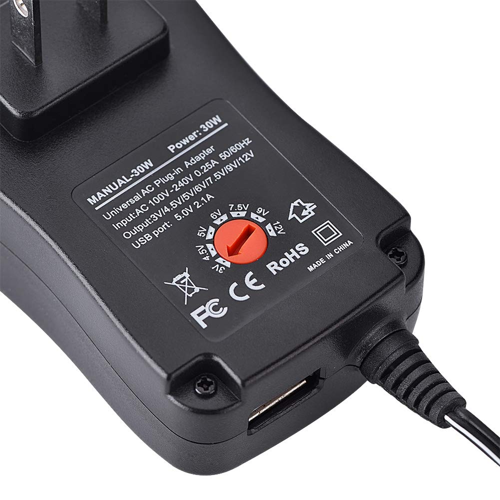 Adaptador de Corriente Universal Zopsc 30W USB para Electrodomésticos 6 Puntas Enchufe EE. UU.