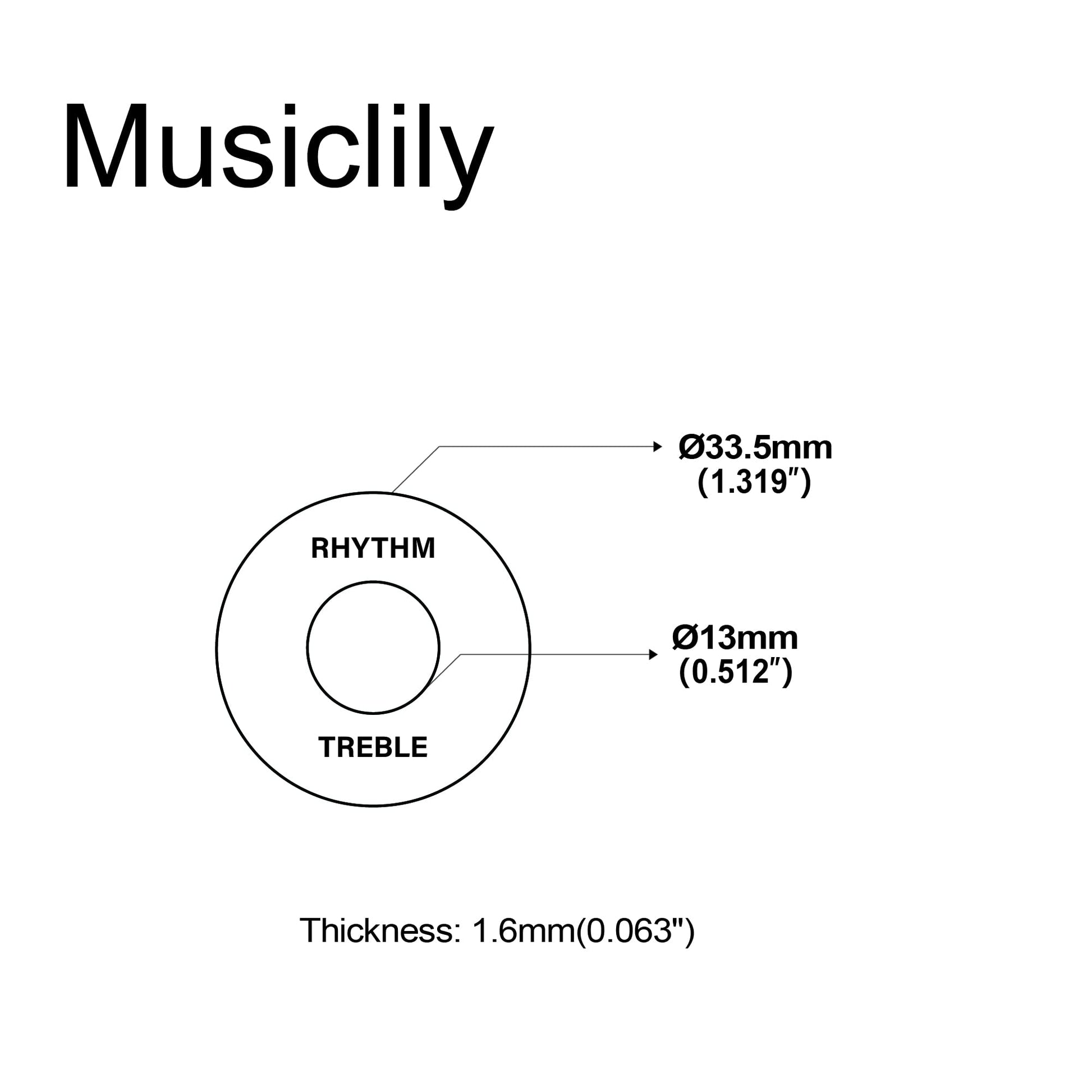 Musiclily Placa Selector Rhythm Treble para Guitarra Les Paul, Marfil (2 piezas)